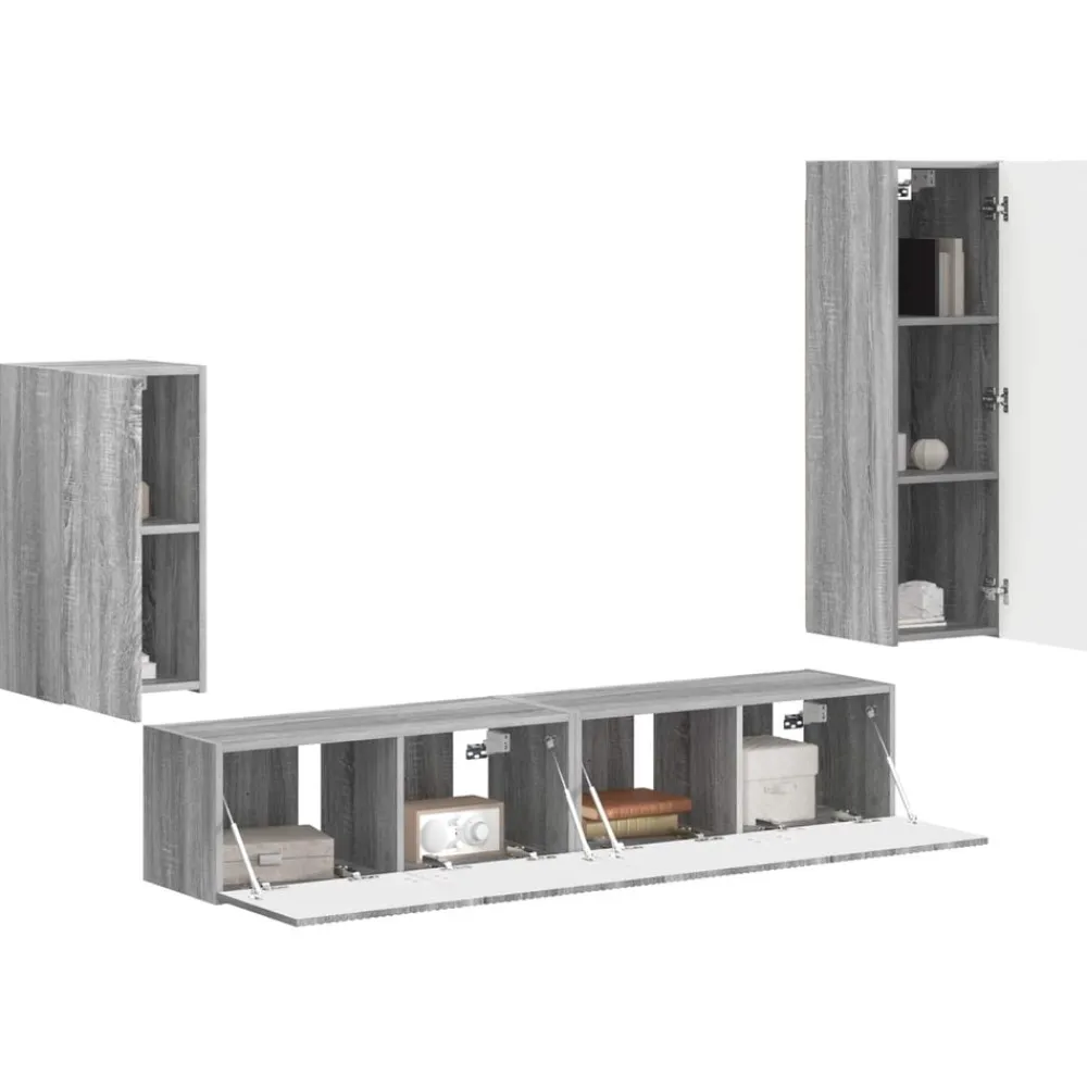 vidaXL Muebles Tv-Conjunto de mueble de TV 4 pcs Madera de ingeniería