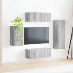 vidaXL Muebles Tv-Conjunto de mueble de TV 4 pcs Madera de ingeniería