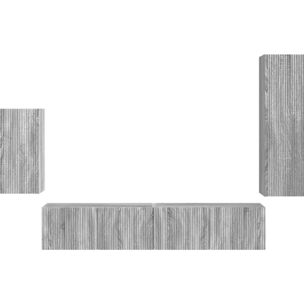 vidaXL Muebles Tv-Conjunto de mueble de TV 4 pcs Madera de ingeniería