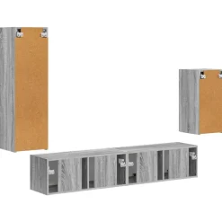 vidaXL Muebles Tv-Conjunto de mueble de TV 4 pcs Madera de ingeniería