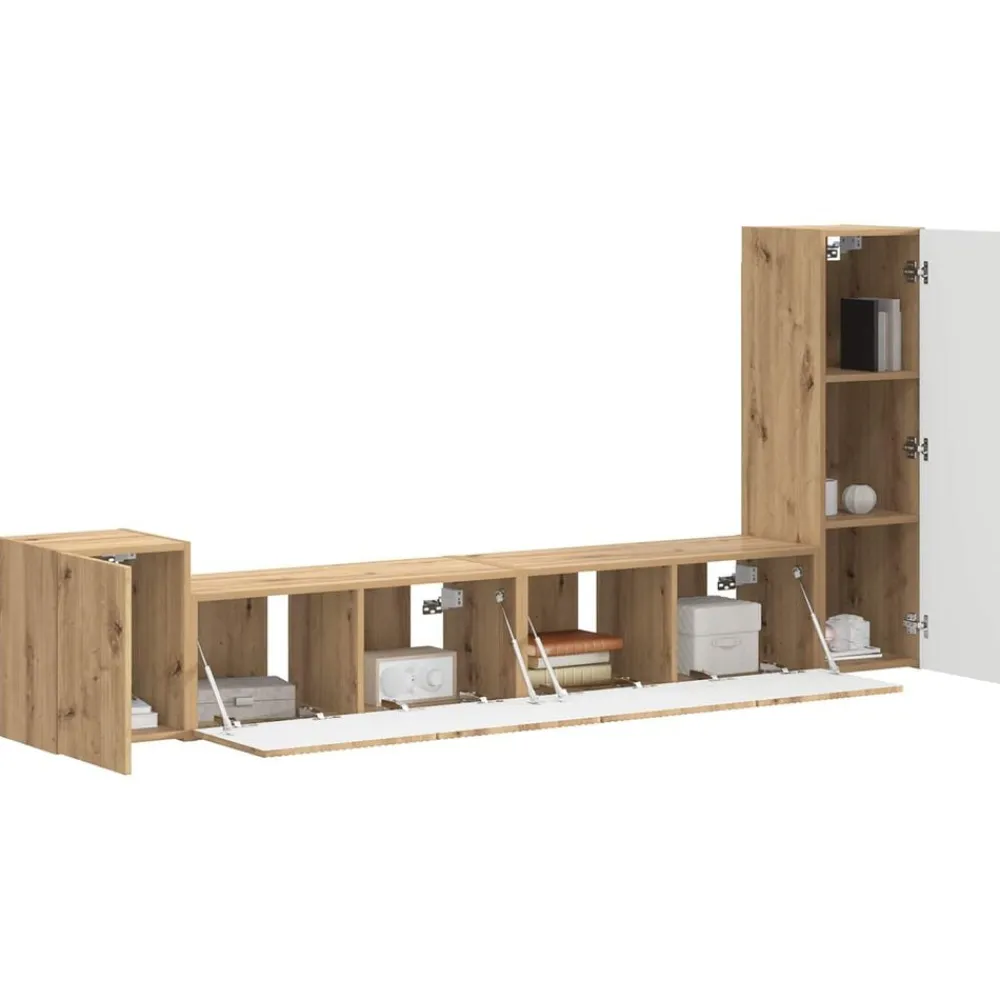 vidaXL Conjunto de mueble de TV 3 pcs Roble artesanal Roble artisan Online