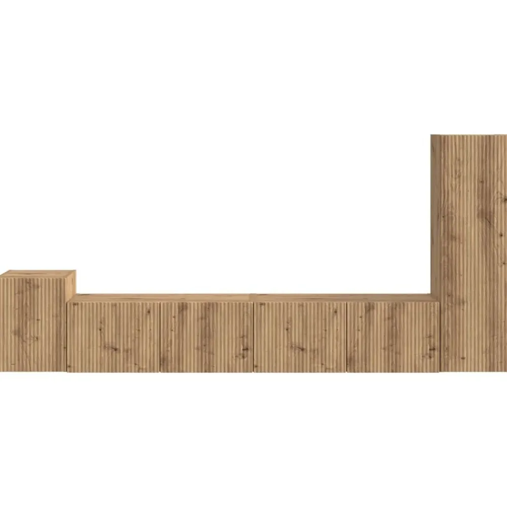 vidaXL Conjunto de mueble de TV 3 pcs Roble artesanal Roble artisan Online
