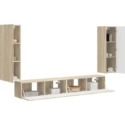 vidaXL Muebles Tv-Conjunto de mueble para TV de pared 4 pcs