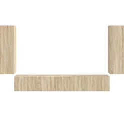 vidaXL Muebles Tv-Conjunto de mueble para TV de pared 4 pcs
