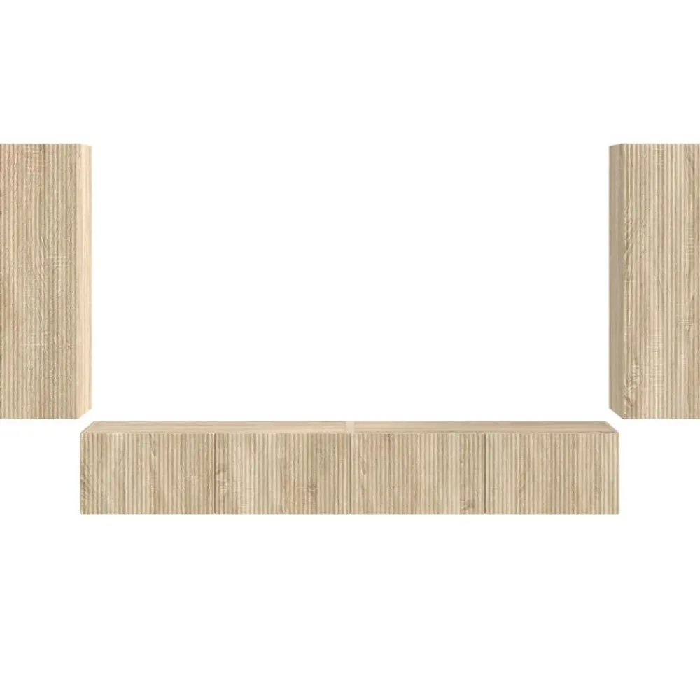vidaXL Muebles Tv-Conjunto de mueble para TV de pared 4 pcs