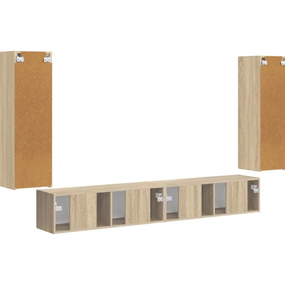 vidaXL Muebles Tv-Conjunto de mueble para TV de pared 4 pcs