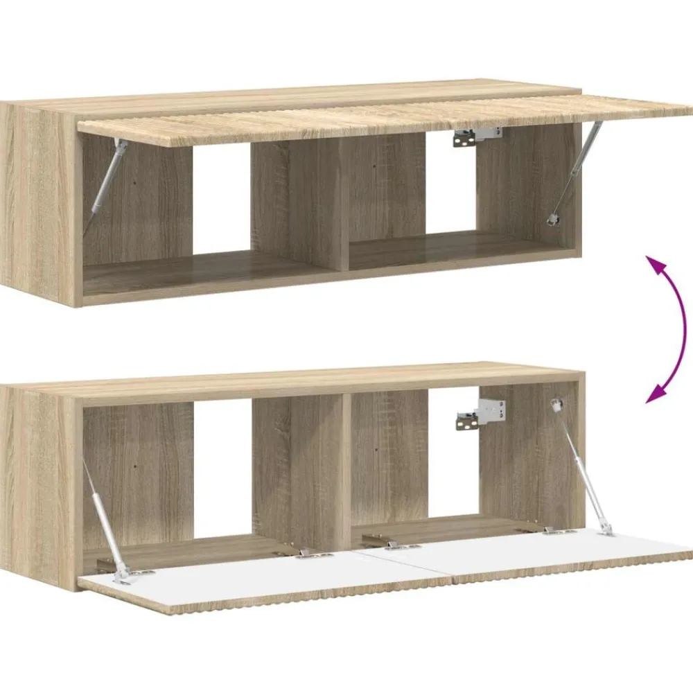 vidaXL Muebles Tv-Conjunto de mueble para TV de pared 4 pcs