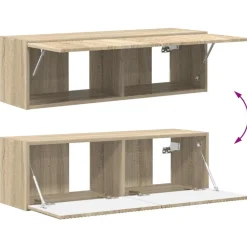 vidaXL Conjunto de mueble de TV Montaje en la pared 5 pcs Roble Sonoma Discount