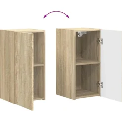 vidaXL Conjunto de mueble de TV Montaje en la pared 5 pcs Roble Sonoma Discount