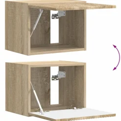 vidaXL Conjunto de mueble de TV Montaje en la pared 5 pcs Roble Sonoma Discount