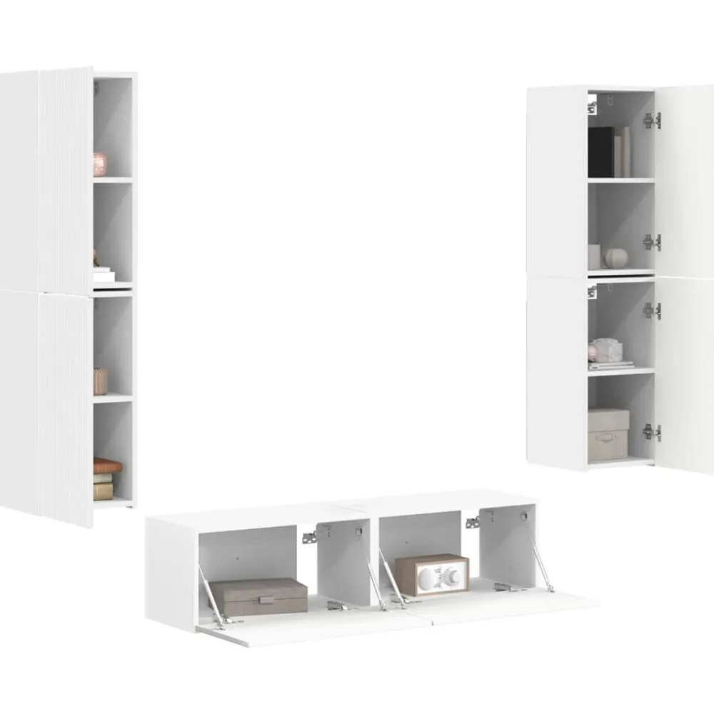vidaXL Muebles Tv-Conjunto de mueble de TV 6 pcs Madera de ingeniería