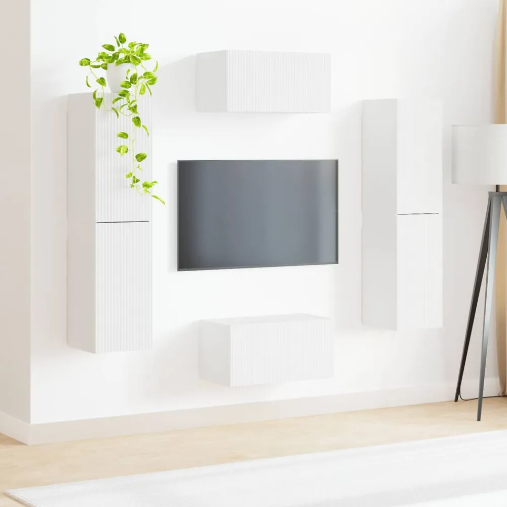 vidaXL Muebles Tv-Conjunto de mueble de TV 6 pcs Madera de ingeniería