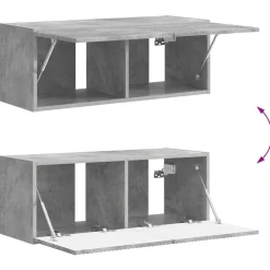 vidaXL Conjunto de mueble de TV 4 pcs Gris Concreto Gris hormigón Discount