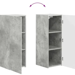 vidaXL Conjunto de mueble de TV 4 pcs Gris Concreto Gris hormigón Discount