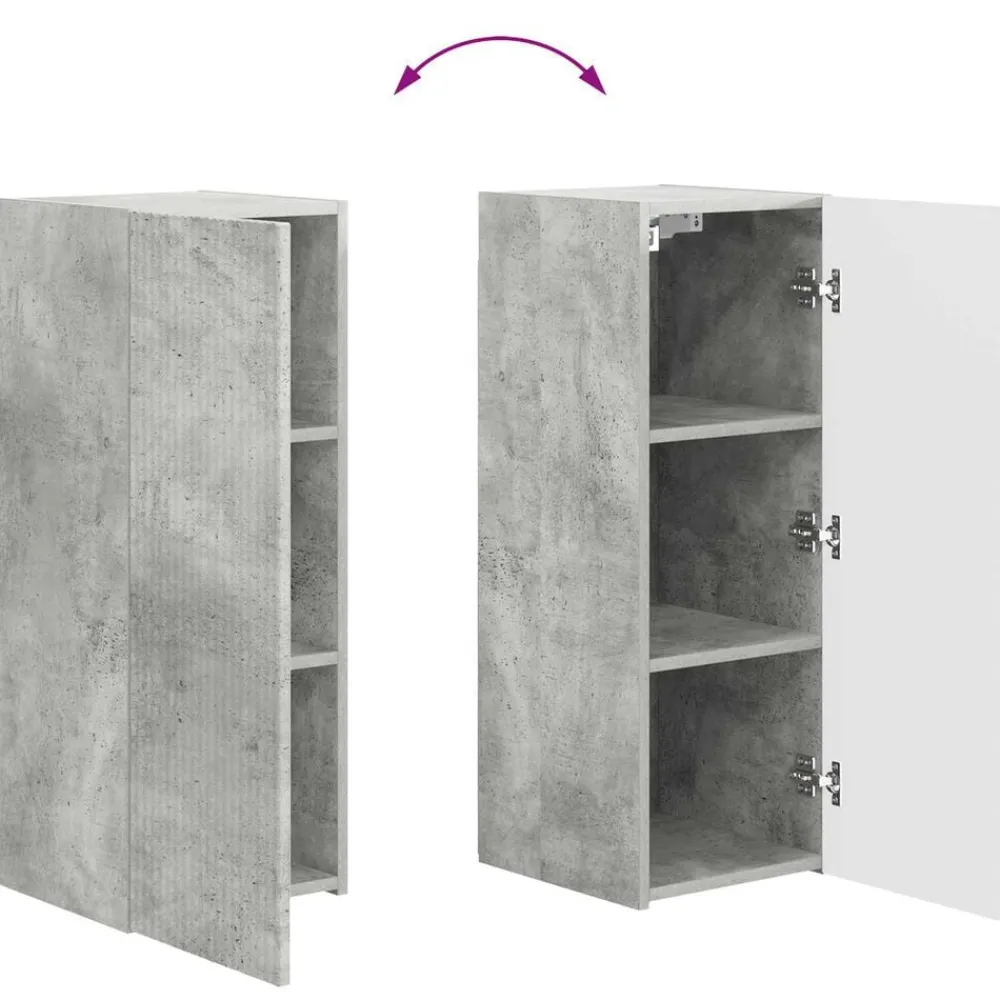 vidaXL Conjunto de mueble de TV 4 pcs Gris Concreto Gris hormigón Discount