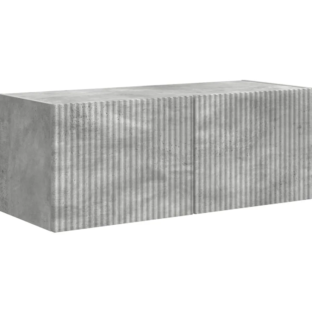 vidaXL Conjunto de mueble de TV 4 pcs Gris Concreto Gris hormigón Discount