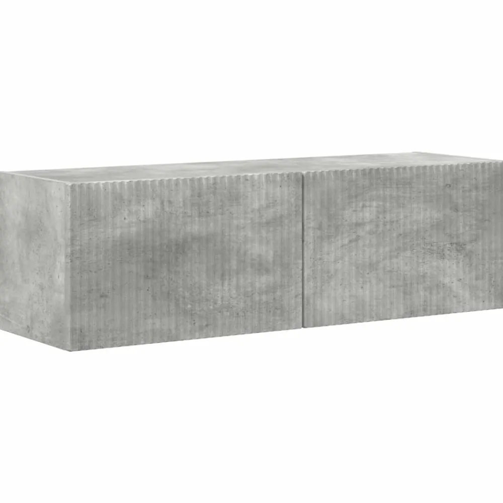 vidaXL Conjunto de mueble de TV 4 pcs Gris Concreto Gris hormigón Discount