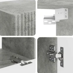 vidaXL Conjunto de mueble de TV 4 pcs Gris Concreto Gris hormigón Discount