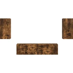 vidaXL Conjunto de mueble de TV 4 pcs Roble ahumado