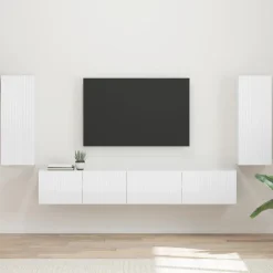 vidaXL Muebles Tv-Conjunto de mueble de TV 4 pcs Madera de ingeniería
