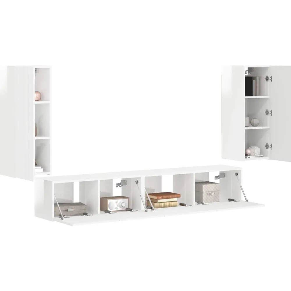 vidaXL Muebles Tv-Conjunto de mueble de TV 4 pcs Madera de ingeniería