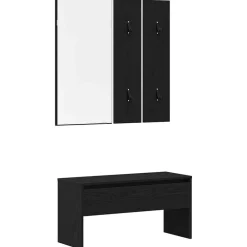 vidaXL Bancos-Conjunto de muebles de recibidor con cajón 4 pcs