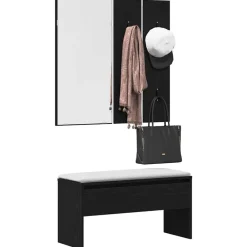 vidaXL Bancos-Conjunto de muebles de recibidor con cajón 4 pcs