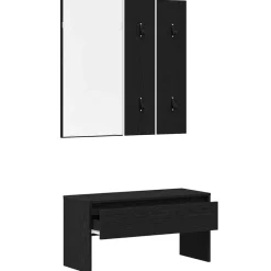 vidaXL Bancos-Conjunto de muebles de recibidor con cajón 4 pcs