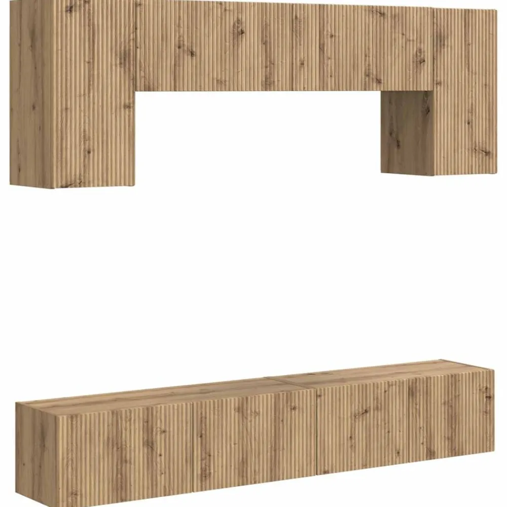 vidaXL Conjunto de mueble de TV 4 pcs Madera de ingeniería
