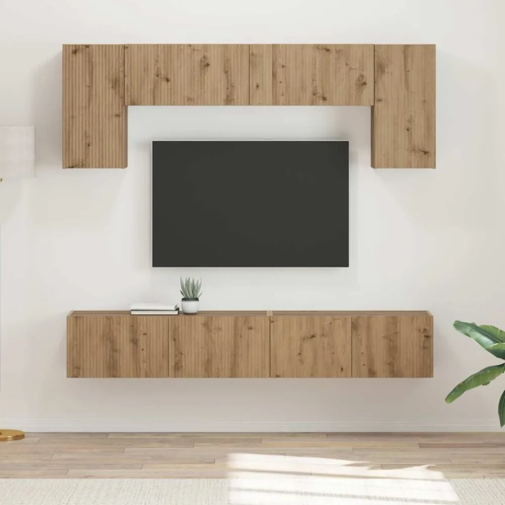 vidaXL Conjunto de mueble de TV 4 pcs Madera de ingeniería