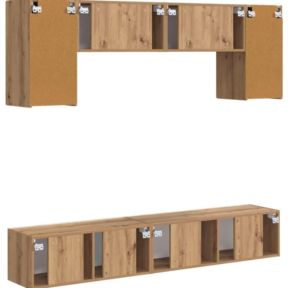 vidaXL Conjunto de mueble de TV 4 pcs Madera de ingeniería