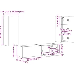 vidaXL Muebles Tv-Conjunto de mueble de TV 2 pcs
