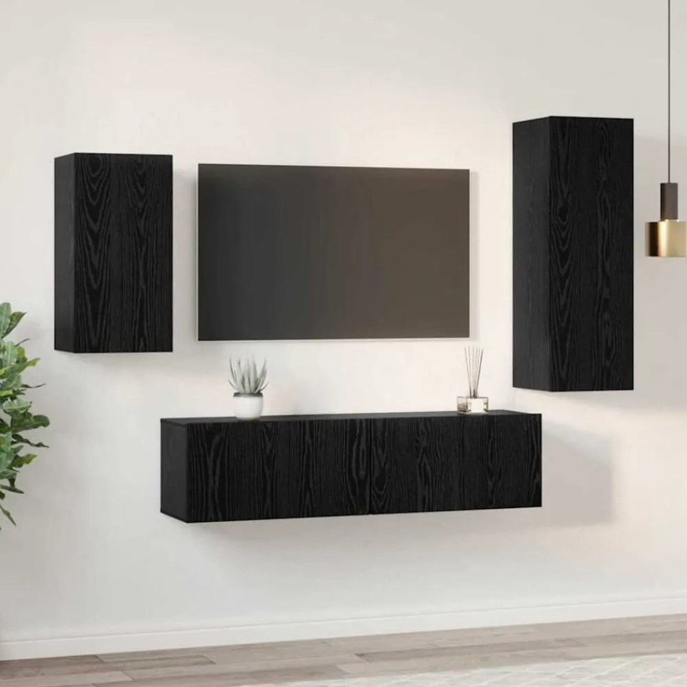 vidaXL Muebles Tv-Conjunto de mueble de TV 4 pcs Madera de ingeniería