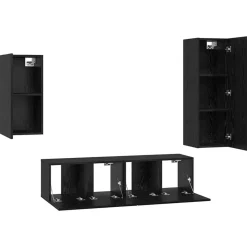 vidaXL Muebles Tv-Conjunto de mueble de TV 4 pcs Madera de ingeniería