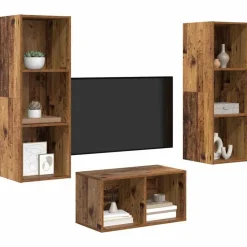 vidaXL Conjunto de mueble de TV 37 x 37 x 107 cm Madera vieja Discount