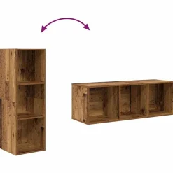 vidaXL Conjunto de mueble de TV 37 x 37 x 107 cm Madera vieja Discount