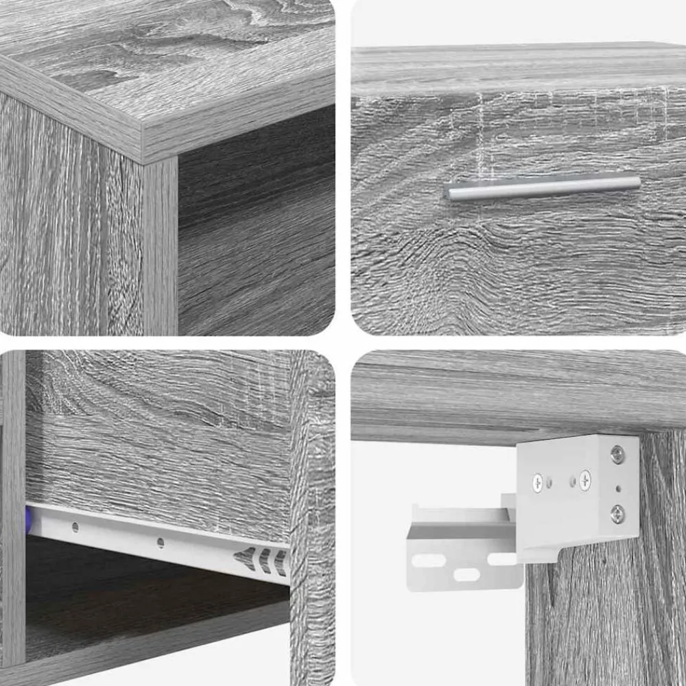 vidaXL Conjunto de mueble de TV con cajón FLORIN Gris sonoma Online