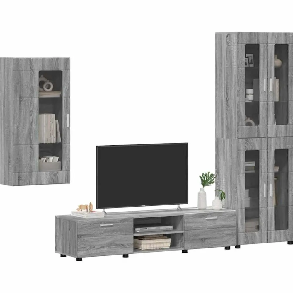 vidaXL Conjunto de mueble de TV con cajón FLORIN Gris sonoma Online