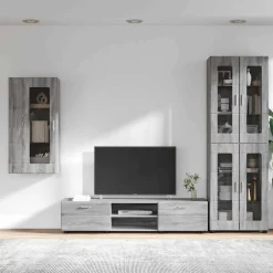vidaXL Conjunto de mueble de TV con cajón FLORIN Gris sonoma Online