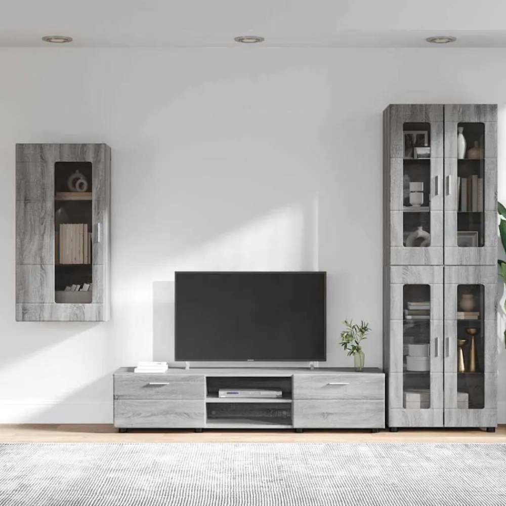 vidaXL Conjunto de mueble de TV con cajón FLORIN Gris sonoma Online