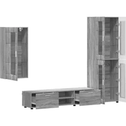 vidaXL Conjunto de mueble de TV con cajón FLORIN Gris sonoma Online