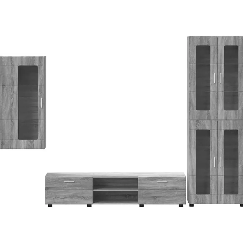 vidaXL Conjunto de mueble de TV con cajón FLORIN Gris sonoma Online