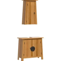 vidaXL Conjunto de muebles de baño 2 piezas madera maciza de pino