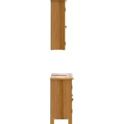 vidaXL Conjunto de muebles de baño 2 piezas madera maciza de pino