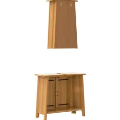vidaXL Conjunto de muebles de baño 2 piezas madera maciza de pino