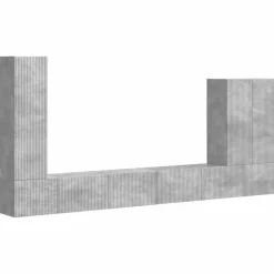 vidaXL Muebles Tv-Conjunto de mueble para TV de pared 6 pcs Gris Concreto