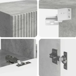 vidaXL Muebles Tv-Conjunto de mueble para TV de pared 6 pcs Gris Concreto