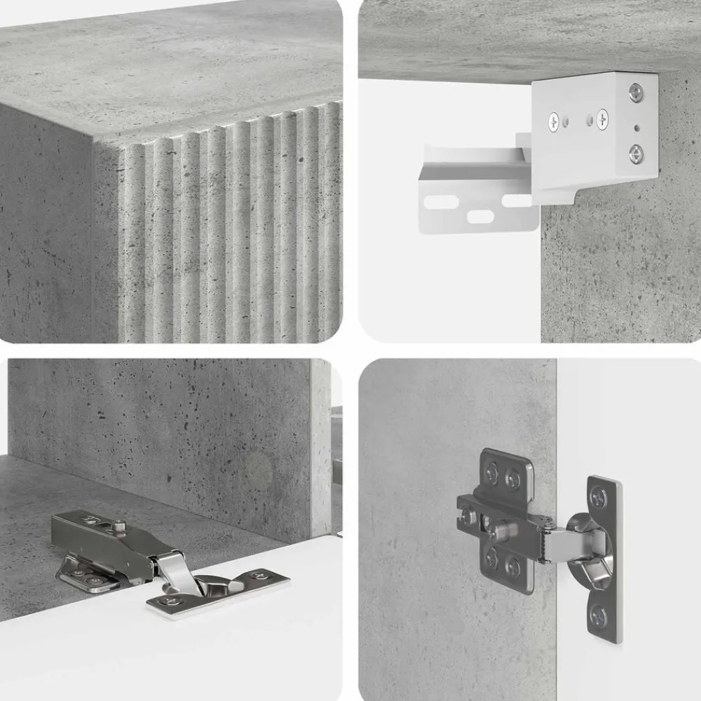 vidaXL Muebles Tv-Conjunto de mueble para TV de pared 6 pcs Gris Concreto