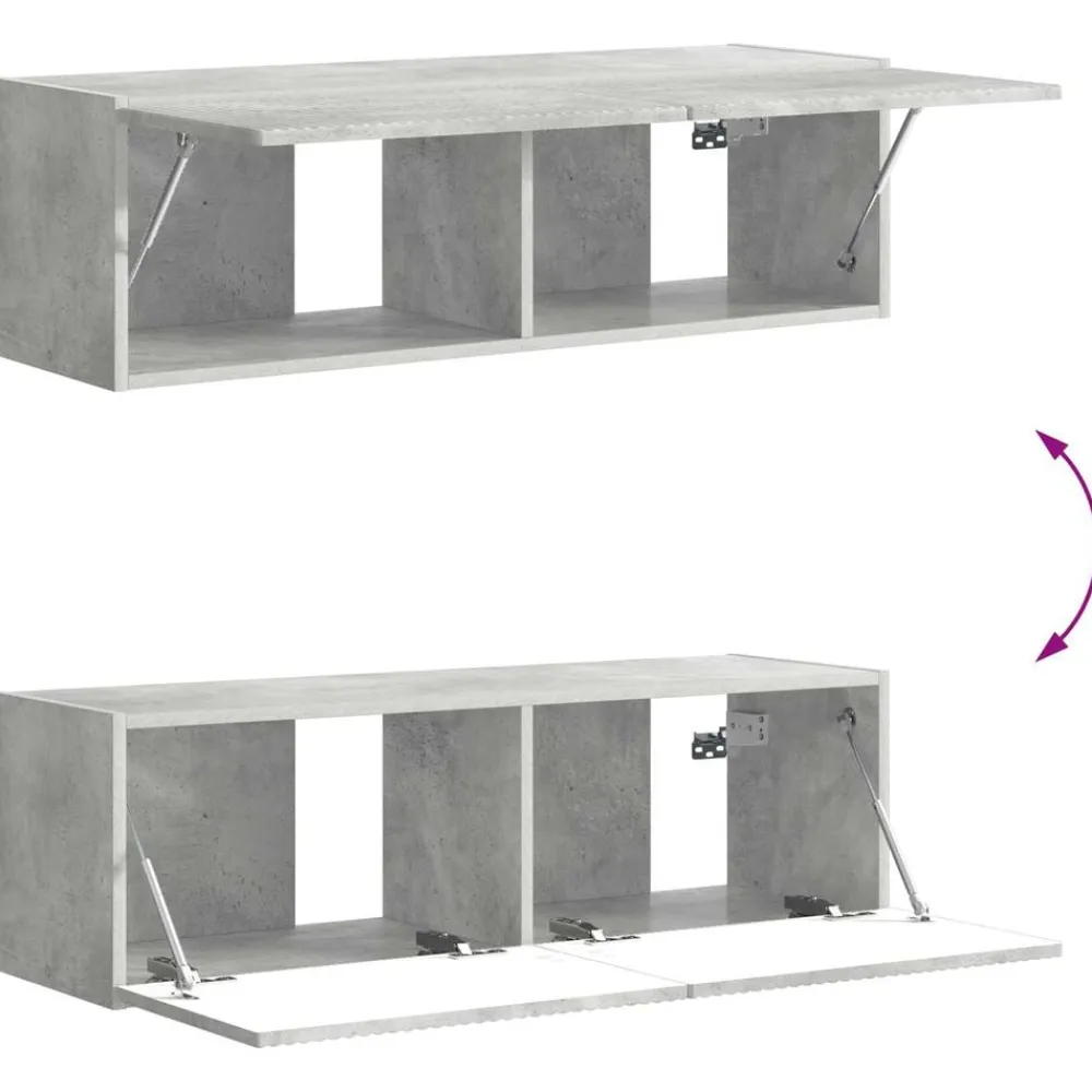 vidaXL Muebles Tv-Conjunto de mueble para TV de pared 6 pcs Gris Concreto