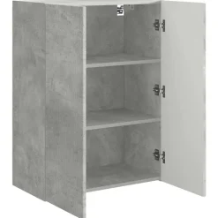 vidaXL Muebles Tv-Conjunto de mueble para TV de pared 6 pcs Gris Concreto